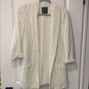 Dynamite White Pinstripe Blazer